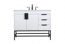  VF48842MWH - 42 inch Single bathroom vanity in white