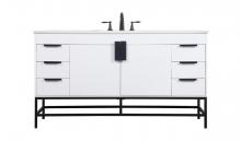  VF48860MWH - 60 inch Single bathroom vanity in white