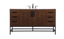  VF48860MWT - 60 inch Single bathroom vanity in walnut