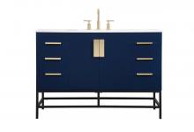  VF488W48MBL - 48 inch Single bathroom vanity in blue