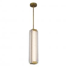  PD374624VBCR-UNV - Alai 24-in Vintage Brass/Ribbed Glass LED Pendant