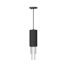  PD502204MBCR - Bordeaux 4-in Clear Ribbed Glass/Matte Black LED Pendant