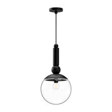  PD560510MBCL - Delilah 10-in Clear Glass/Matte Black 1 Light Pendant