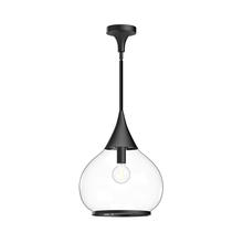  PD524214MBCL - Hazel 14-in Clear Glass/Matte Black 1 Light Pendant