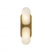  WV357214VBAR - Odin 14-in Vintage Brass/Alabaster Socket Wall Vanity