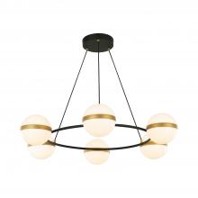  CH302006MBBG - Tagliato 36-in Matte Black/Brushed Gold LED Chandeliers