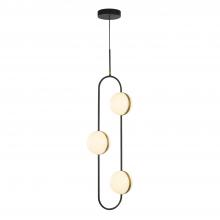  PD302003MBBG - Tagliato 3 Head Matte Black/Brushed Gold LED Pendant