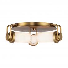  FM355317VBGO - Wynwood 17-in Vintage Brass/Glossy Opal 3 Lights Flush Mount