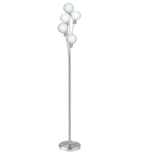  306F-SC - 5LT Incandescent Floor Lamp, SC w/White Glass