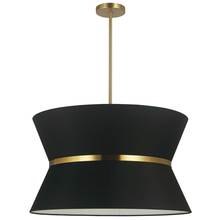  CTN-244C-AGB-797 - 4LT Incand Chandelier, AGB w/ GLD ring, BK Shade