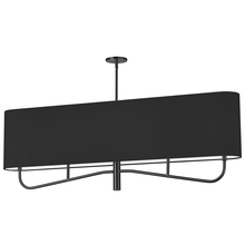  ELN-544HC-MB-797 - 4 Light Incandescent Horizontal Chandelier Matte Black with Black Shade