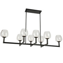  NOR-478HC-MB-CLR - 8LT Horiz Chandelier,  MB w/ CLR Glas