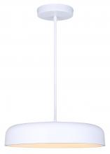  LCH281A18WH - ZARIA 1 Light White Contemporary Chandelier with Integrated LED for Dining Rooms and Living Rooms