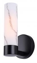  IVL1153A01BK - KRISTELLA 5.125 in. 1 Light Black Sconce with Marbled Glass Shade