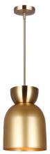  IPL2102B01GDP - AUREA 60-Watt 1 Light Gold Mid Century Modern Pendant with Gold Metal Shade