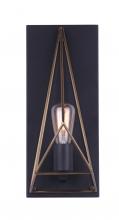  IWL676A01BKG - GREER, Gold + MBK Color, 1 Lt Wall Sconce, 60W Type A, 6" W x 14" H x 5 1/2" D