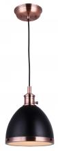  IPL409B01BKA - ESHER, 1 Lt Cord Pendant, 60W Type A, On/Off, 8" W x 59" H