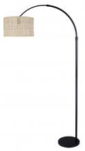  IFL2136B82BK - Merritt 1 Light Floor Lamp with Matte Black Finish and Natural Rattan Shade