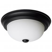  60/127 - 2 Light; 11 Inch; Flush Mount; Matte Black Finish; Opal Glass