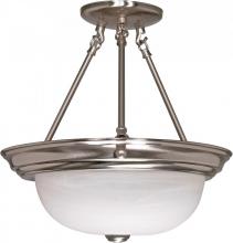  60/201 - 2 Light - Semi Flush with Alabaster Glass - Brushed Nickel Finish