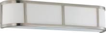  60/2873 - Odeon - 3 Light Vanity with Satin White Glass - Brushed Nickel Finish