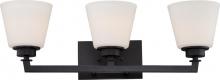  60/5553 - Mobili - 3 Light Vanity with Satin White Glass - Aged Bronze Finish