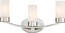  60/6223 - Denver - 3 Light Vanity with Satin White Glass - Polished Nickel Finish