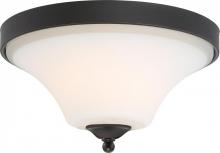  60/6311 - Fawn - 2 Light Flush Mount with Satin White Glass - Mahogany Bronze Finish