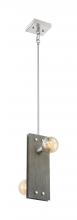  60/7222 - Stella - 2 Light Pendant with- Driftwood and Brushed Nickel Accents Finish