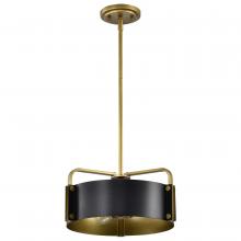  60/7842 - Altos 3 Light Small Pendant; Matte Black and Natural Brass Finish