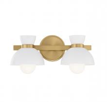  M80074NB - 2-Light Bathroom Vanity Light in Natural Brass