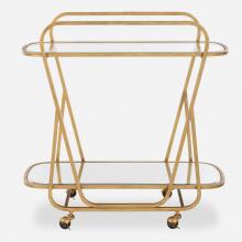  22907 - Uttermost Swain Brass Serving Cart