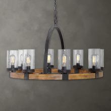  22133 - Uttermost Atwood 8 Light Wagon Wheel Pendant