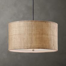  21933 - Uttermost Dafina 3 Light Burlap Drum Pendant