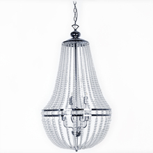  DAW-386C-PC-CLR - 6LT Incandescent Chandelier PC w/Clr Glass Beads