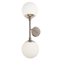  DAY-232W-PC - 2LT Wall Sconce,  PC w/ WH Opal Glass