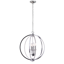  KAR-206C-PC - 6LT Chandelier, Polished Chrome w/Jewelled Accents