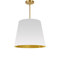  ODR-M-692 - 1LT Oversized Drum Pendant Medium, WH/GLD Shade