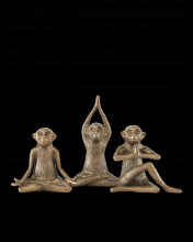  1200-0518 - Zen Brass Monkey Set of 3